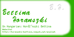 bettina horanszki business card